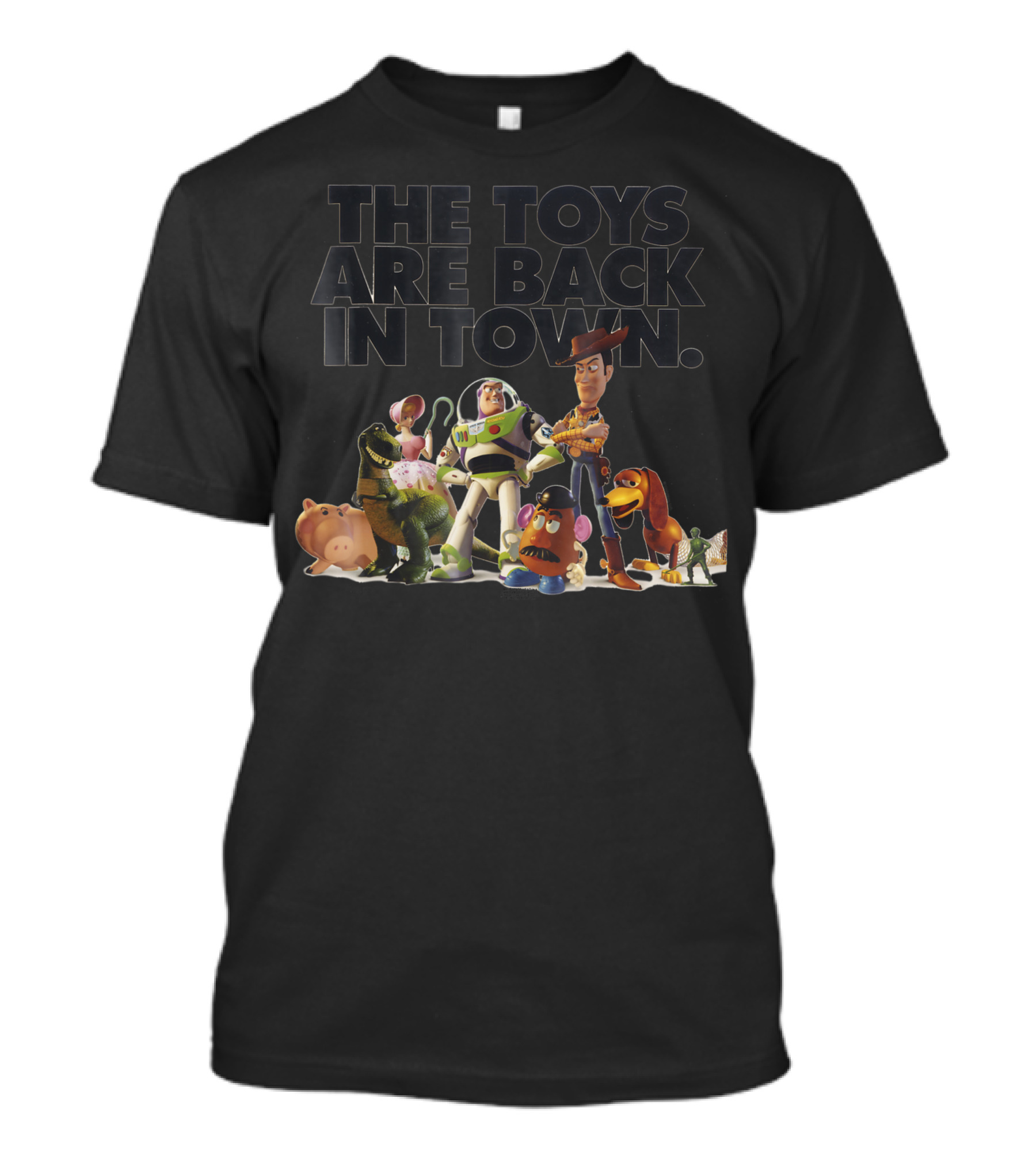 Disney Pixar Toy Story The Toys Are Back In Town Buzz Woody Rex Hamm Jessie Slinky Mr. Potato Head T-Shirt