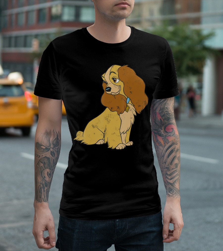 Disney Lady and the Tramp Lady Vintage Styled Character Image T-Shirt