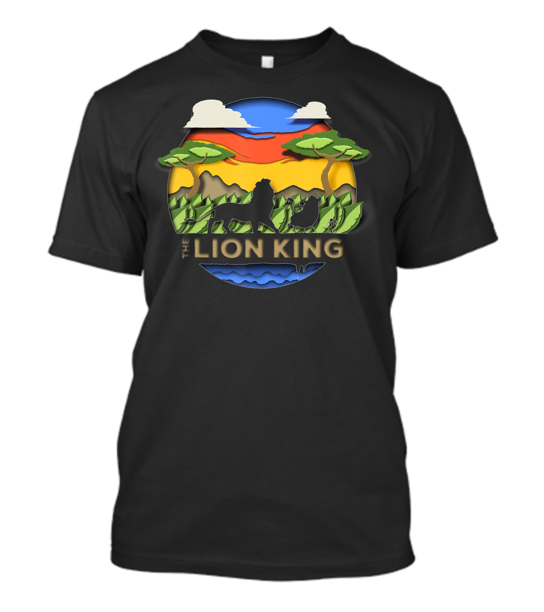 The Lion King Hakuna Matata Paper Cut Out Scenic Circle T-Shirt
