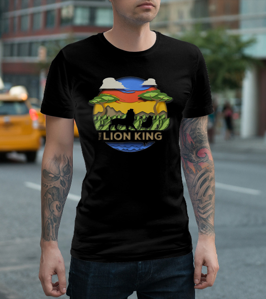 The Lion King Hakuna Matata Paper Cut Out Scenic Circle T-Shirt