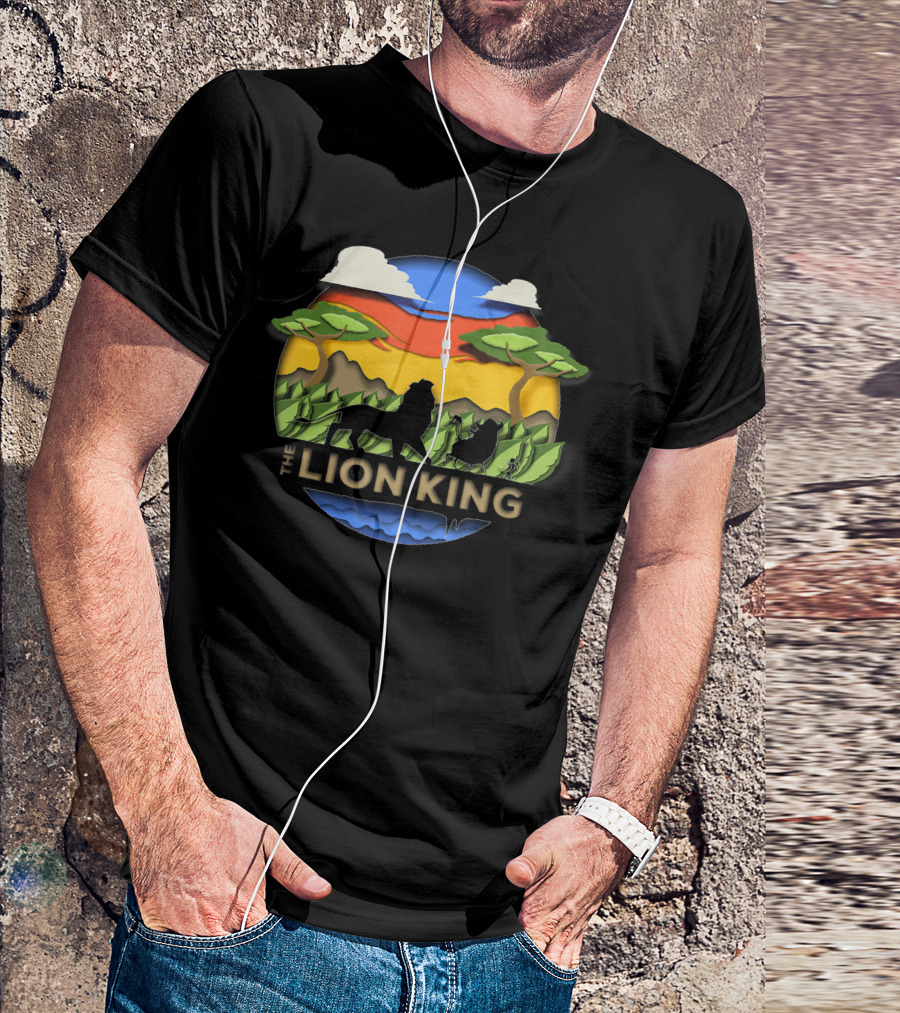 The Lion King Hakuna Matata Paper Cut Out Scenic Circle T-Shirt