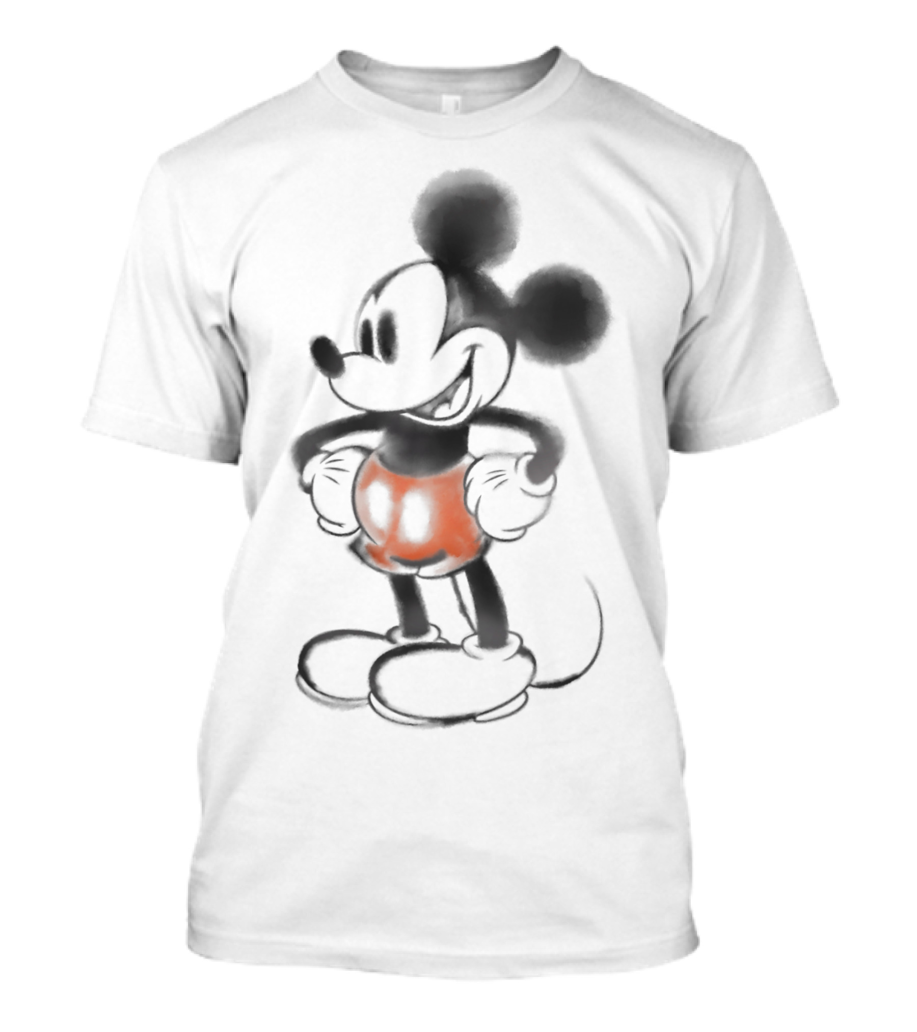 Disney Mickey And Friends Mickey Mouse Watercolor Shadow Black And Orange Classic T-Shirt