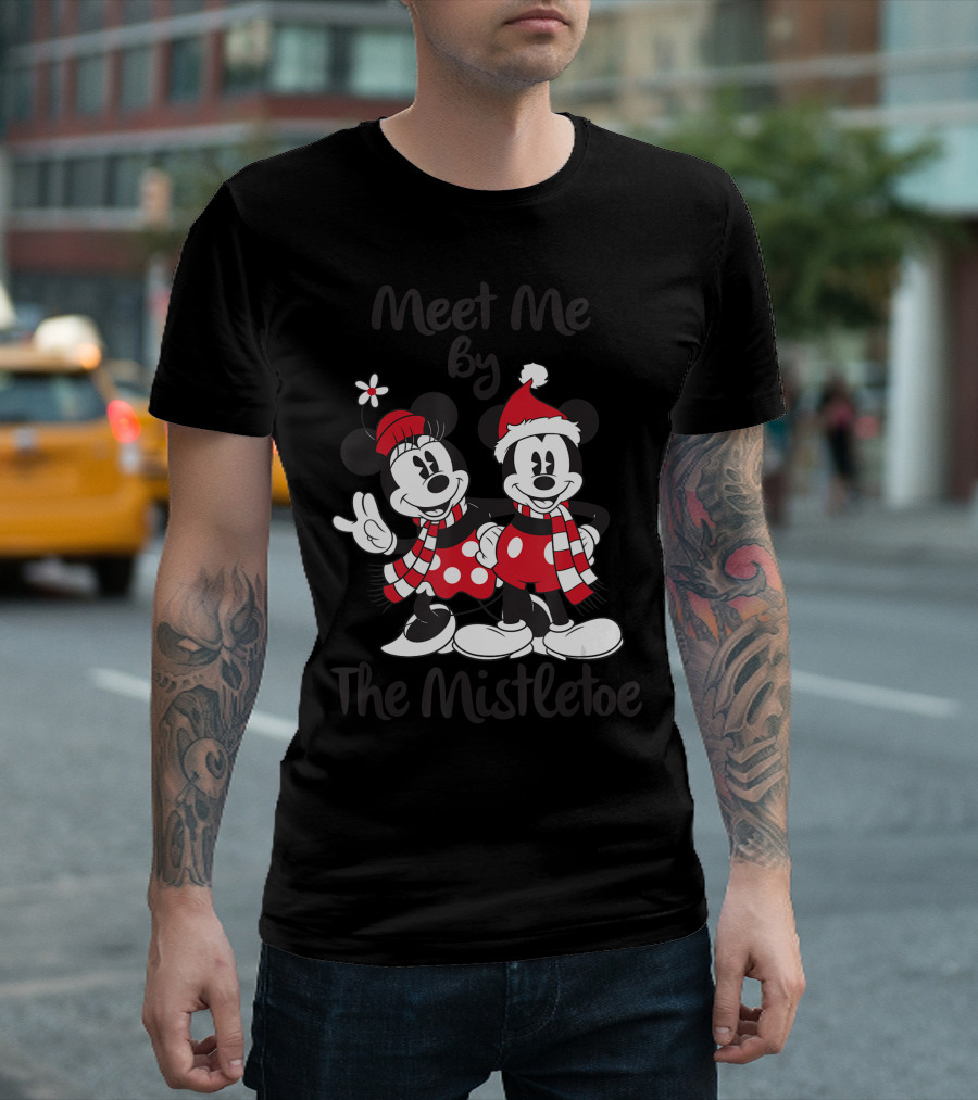 Meet Me By The Mistletoe Disney Minnie N Mickey T-Shirt