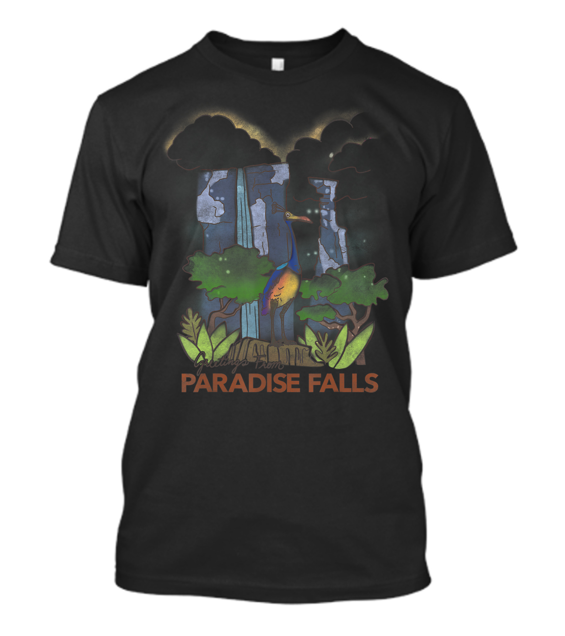 Disney Pixar Up Kevin Greetings From Paradise Falls Adventure Scene T-Shirt