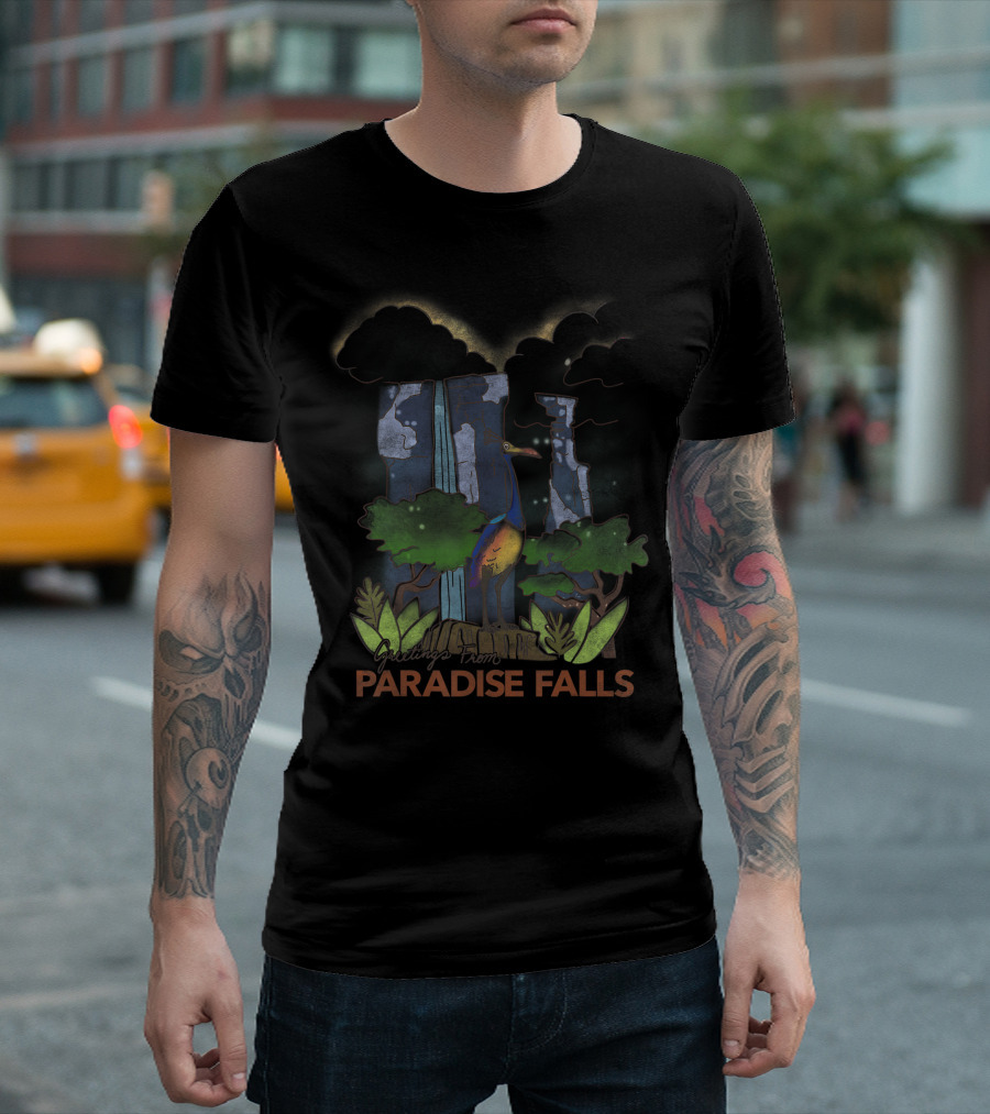 Disney Pixar Up Kevin Greetings From Paradise Falls Adventure Scene T-Shirt