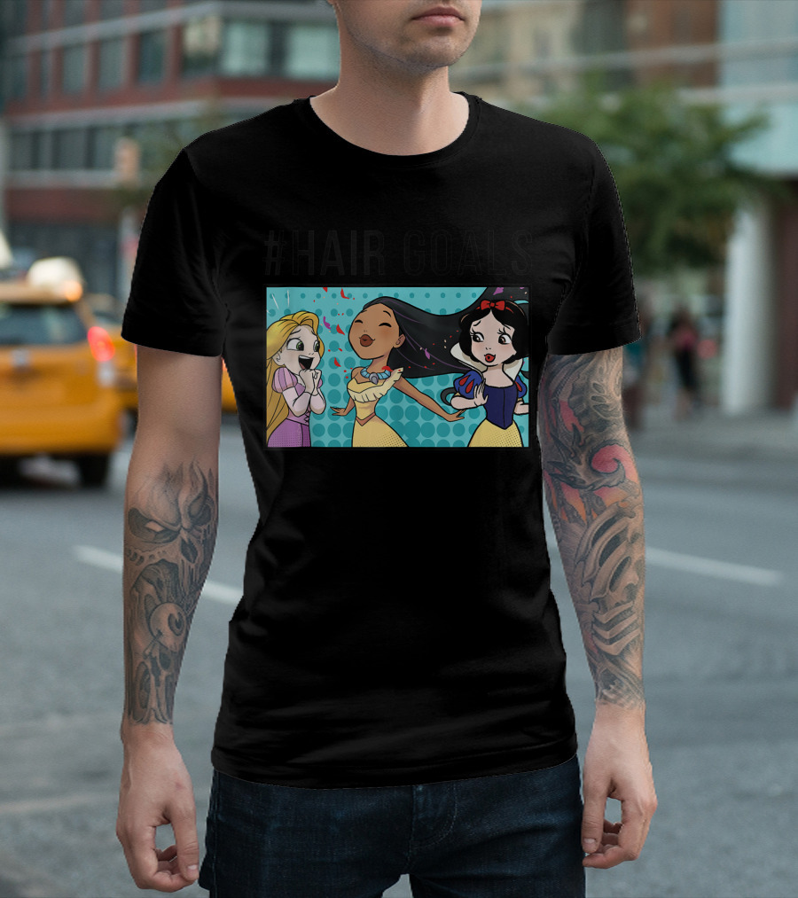 HairGoals Disney Princess Rapunzel Pocahontas Snow White Comic Panel T-Shirt