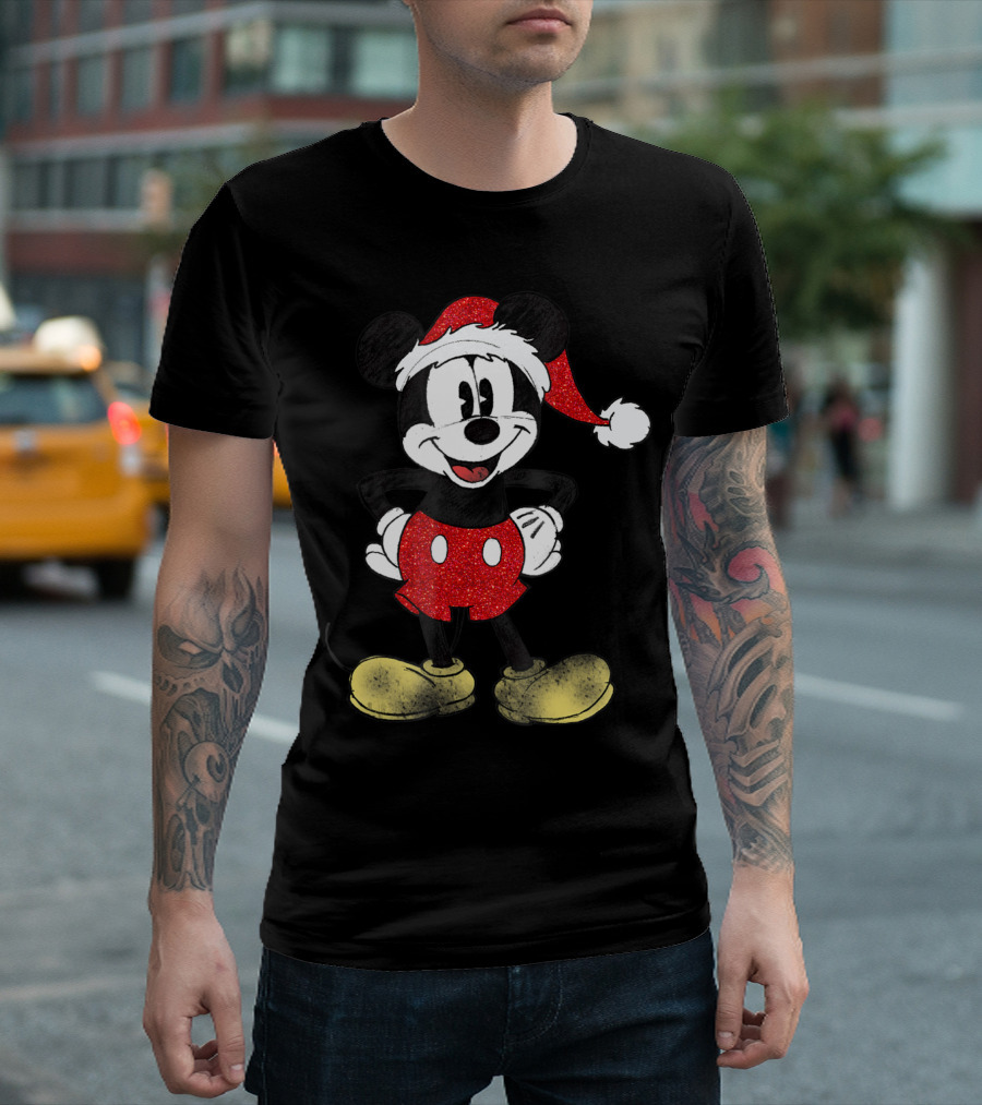 Disney Santa Mickey Mouse Christmas Holiday Magic T-Shirt
