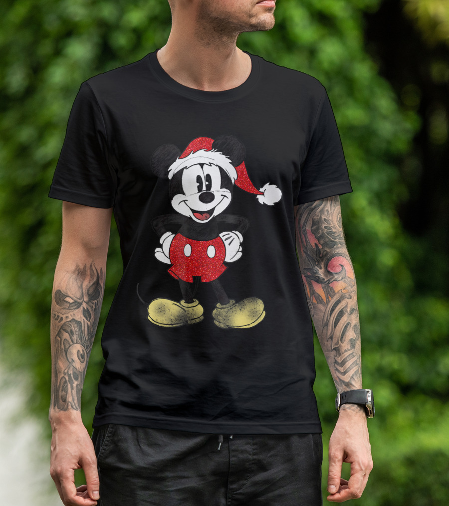 Disney Santa Mickey Mouse Christmas Holiday Magic T-Shirt