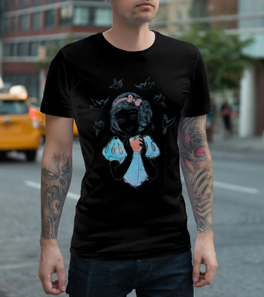 Disney Snow White Birds Apple Sketch T-Shirt