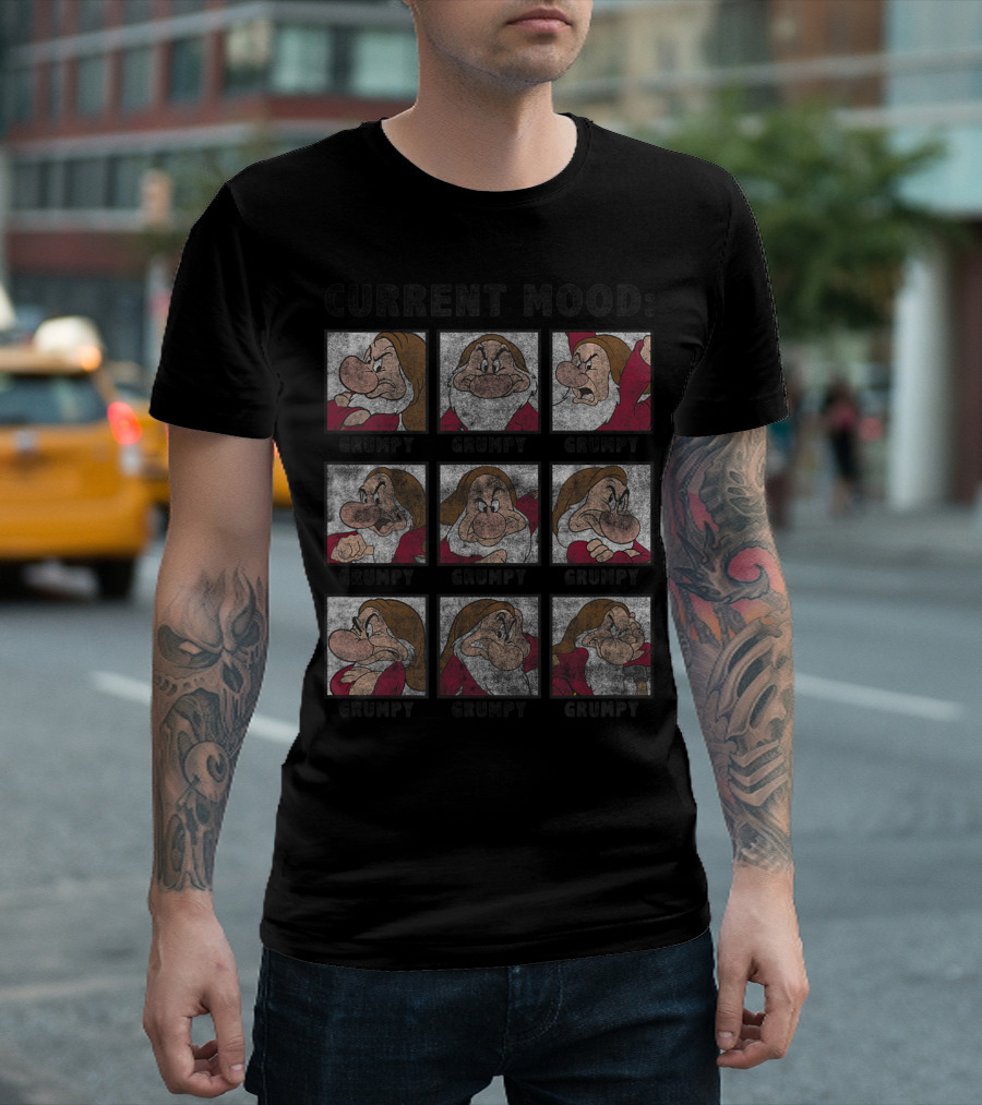 Disney Snow White Grumpy Current Mood Nine Boxes Always Grumpy T-Shirt