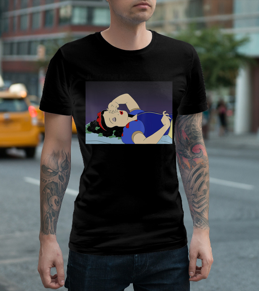 Disney Snow White Just Five More Minutes Sleeping Princess Classic Animation T-Shirt