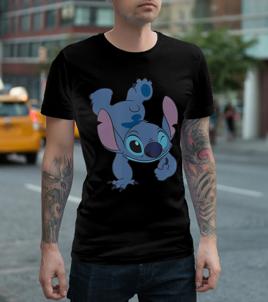 Disney Stitch Handstand Pose Fun Character Display T-Shirt