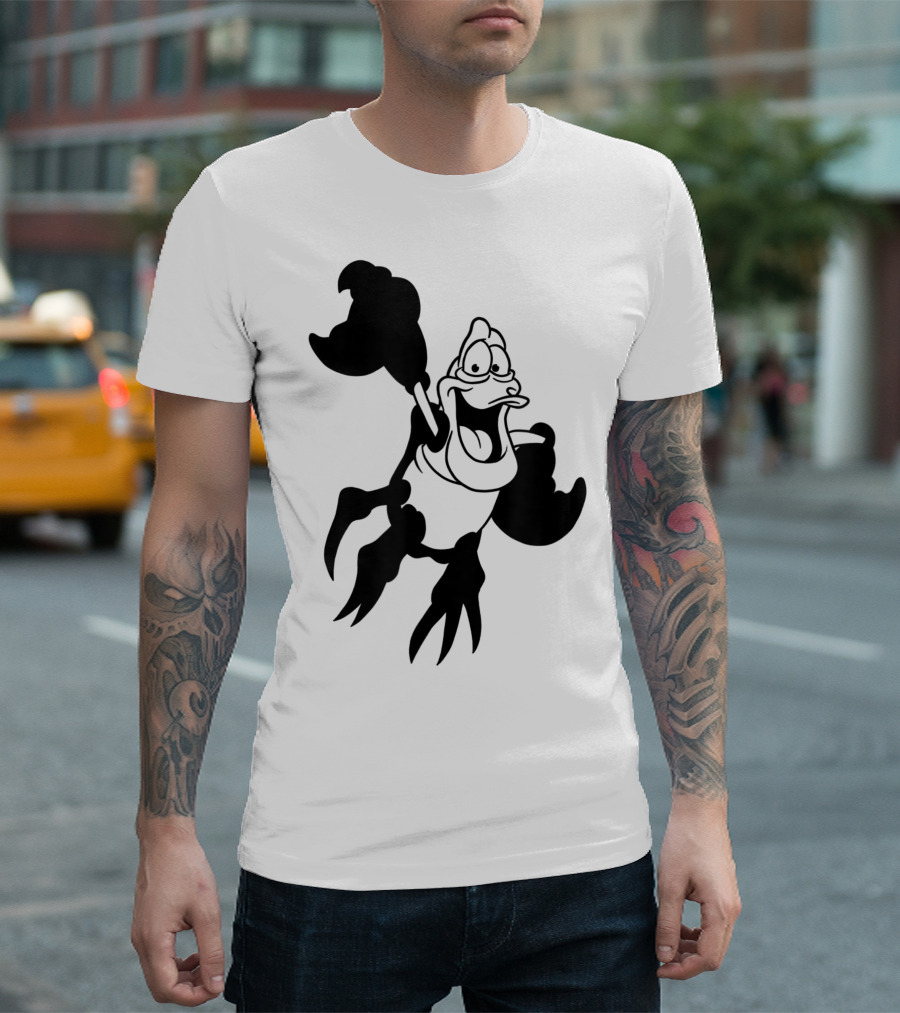 Disney The Little Mermaid Sebastian Black Outline T-Shirt