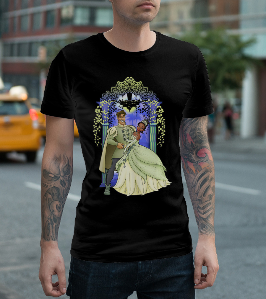 Disney The Princess And The Frog Tiana And Naveen Dancing Romance Scene T-Shirt