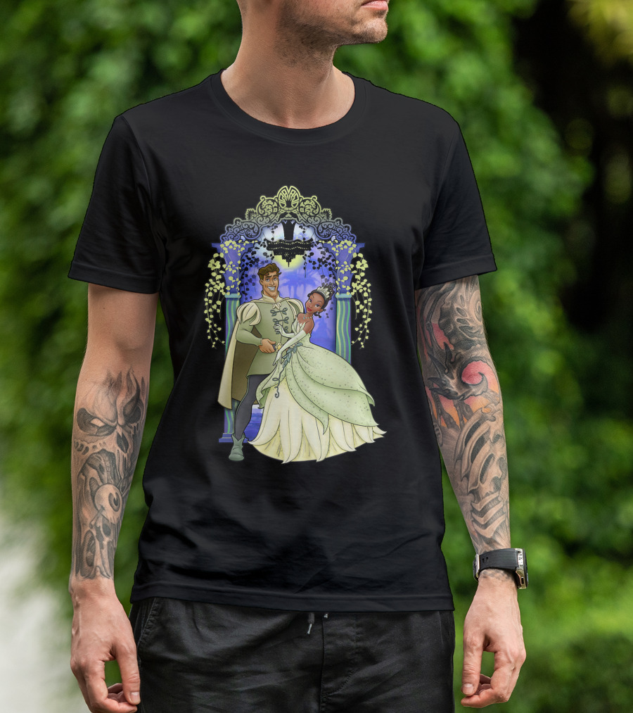 Disney The Princess And The Frog Tiana And Naveen Dancing Romance Scene T-Shirt