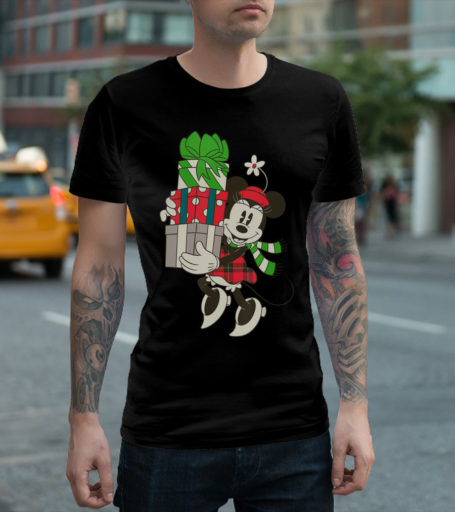 Vintage Minnie Mouse Holiday Presents Disney T-Shirt