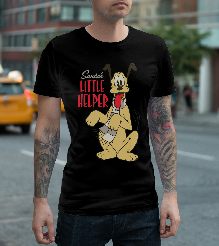 Disney Vintage Pluto Santa's Little Helper Holiday T-Shirt