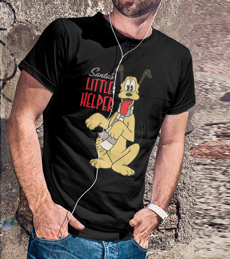 Disney Vintage Pluto Santa's Little Helper Holiday T-Shirt