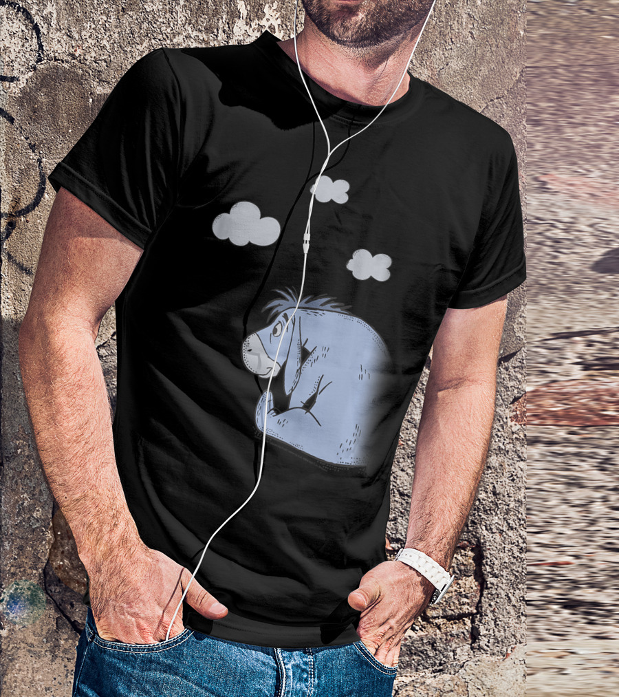 Disney Winnie The Pooh Eeyore Sitting Under Clouds T-Shirt