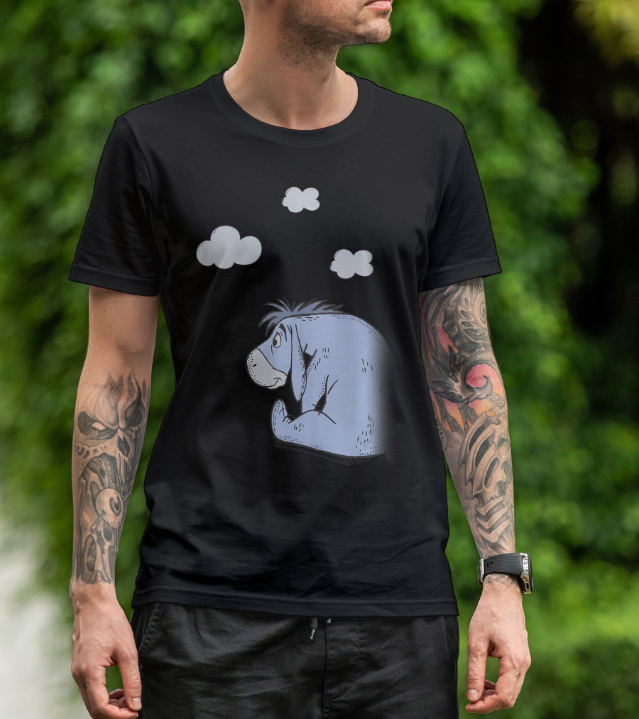 Disney Winnie The Pooh Eeyore Sitting Under Clouds T-Shirt