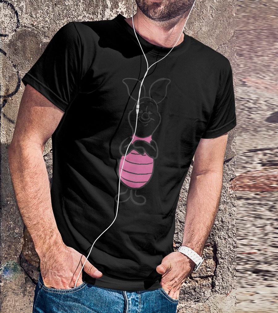 Disney Winnie The Pooh Piglet Simple Sketch Iconic Character T-Shirt