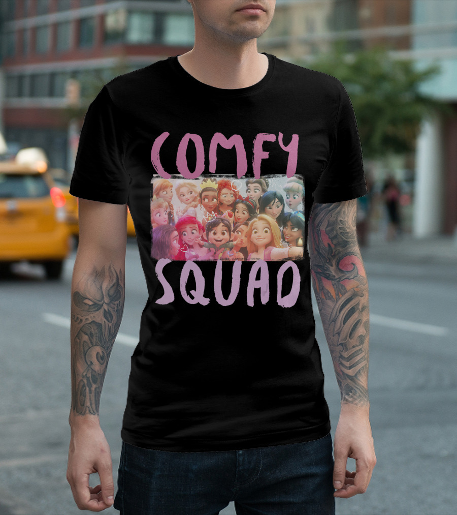 Disney Wreck It Ralph 2 Comfy Squad Princess Group Photo T-Shirt