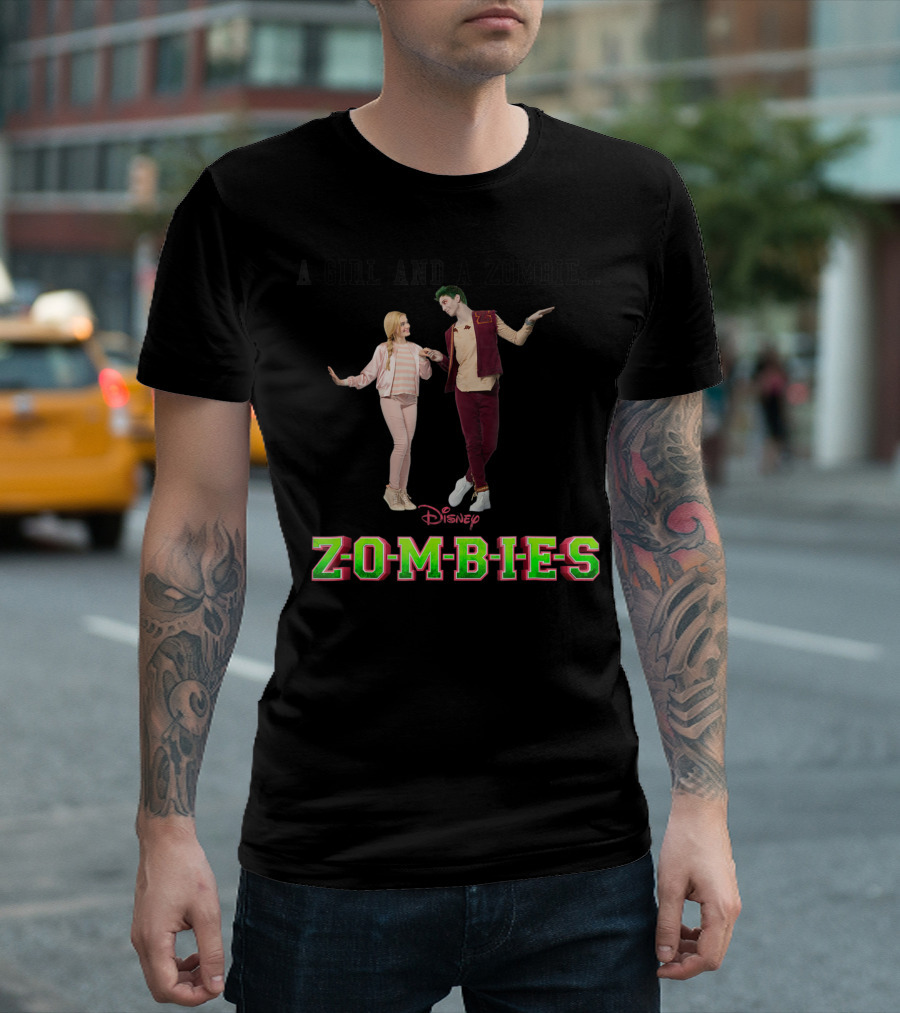 A Girl and a Zombie Disney Zombies T-Shirt
