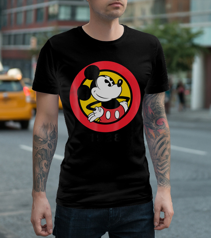 Mickey Mouse Vintage Logo 1928 Circle T-Shirt