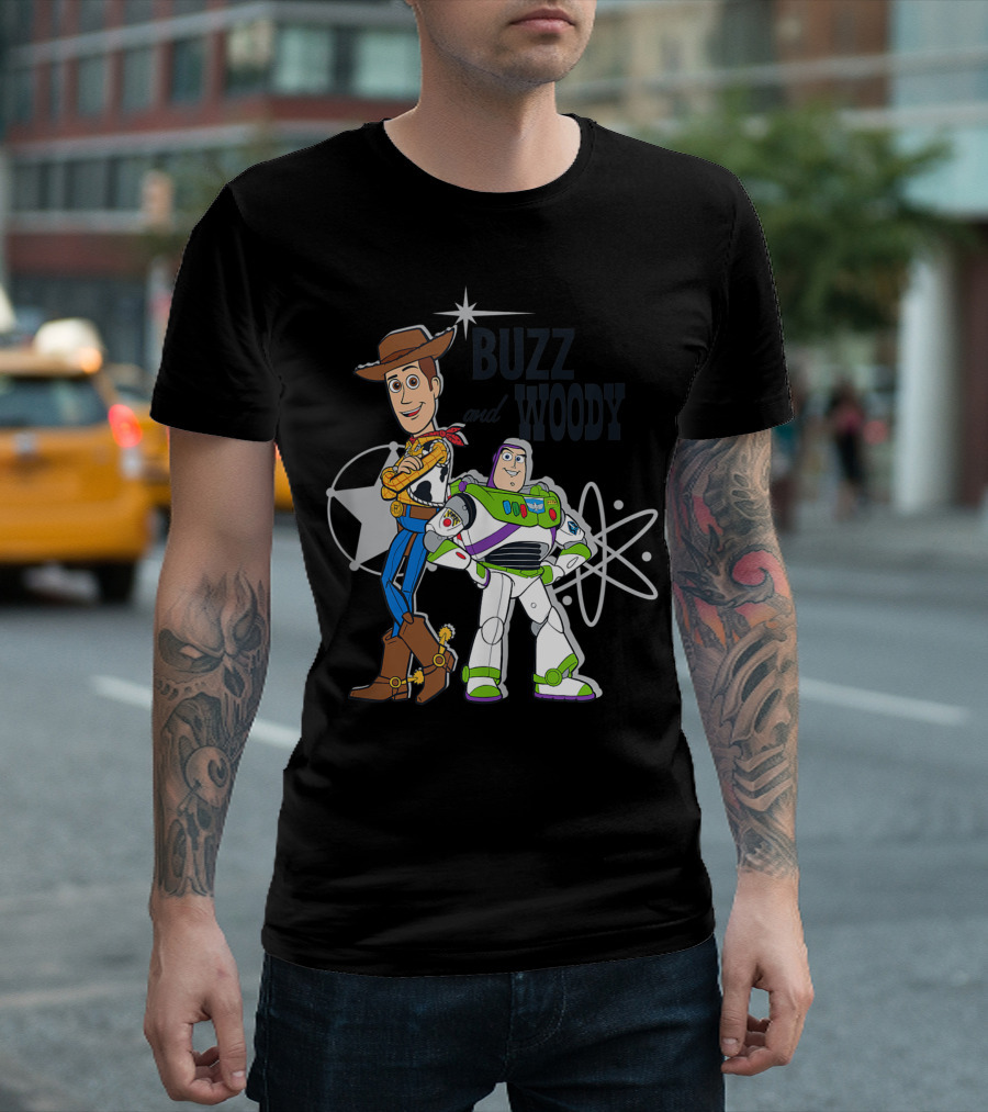 Buzz and Woody Pixar Toy Story Retro Style Iconic Duo T-Shirt