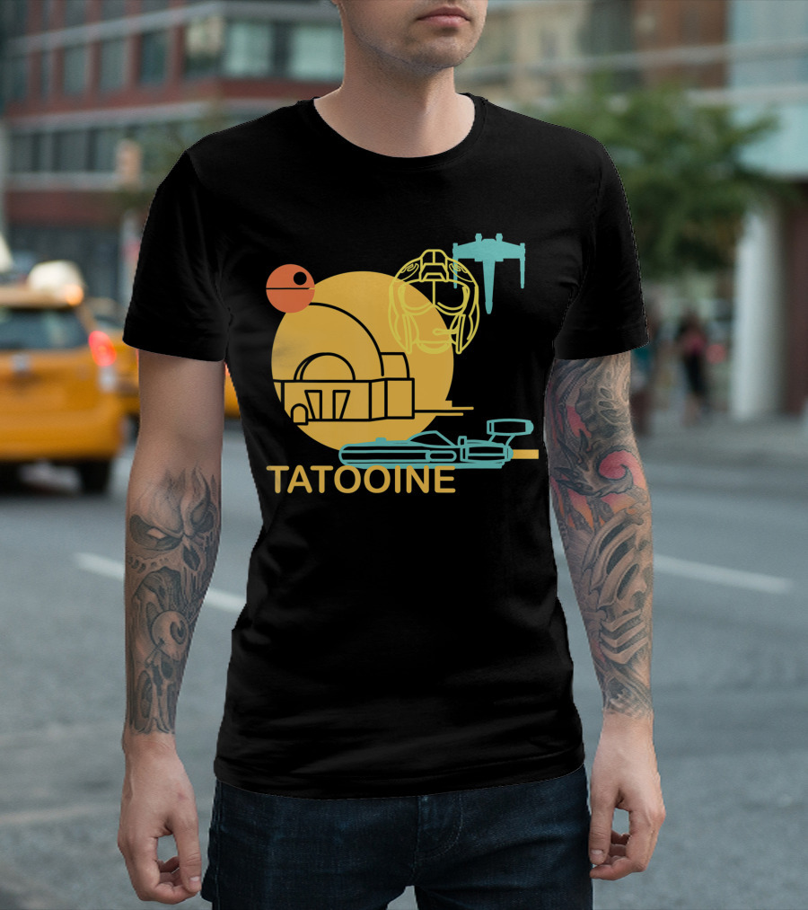 Star Wars Tatooine X-Wing Pilot Helmet Drawing T-Shirt