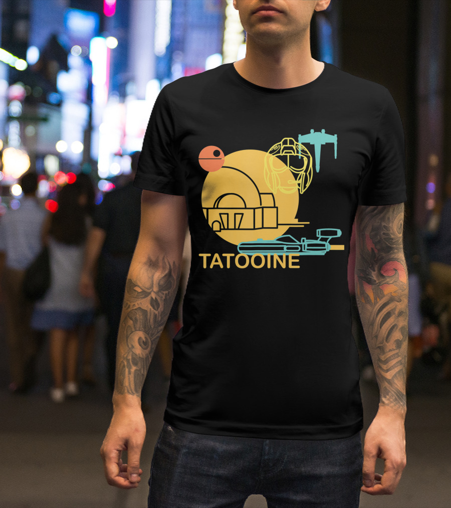 Star Wars Tatooine X-Wing Pilot Helmet Drawing T-Shirt