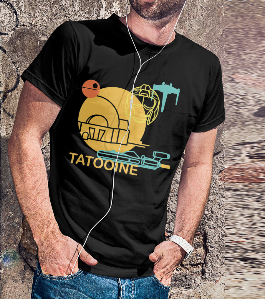 Star Wars Tatooine X-Wing Pilot Helmet Drawing T-Shirt