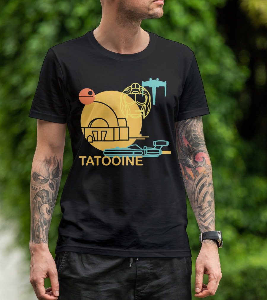 Star Wars Tatooine X-Wing Pilot Helmet Drawing T-Shirt
