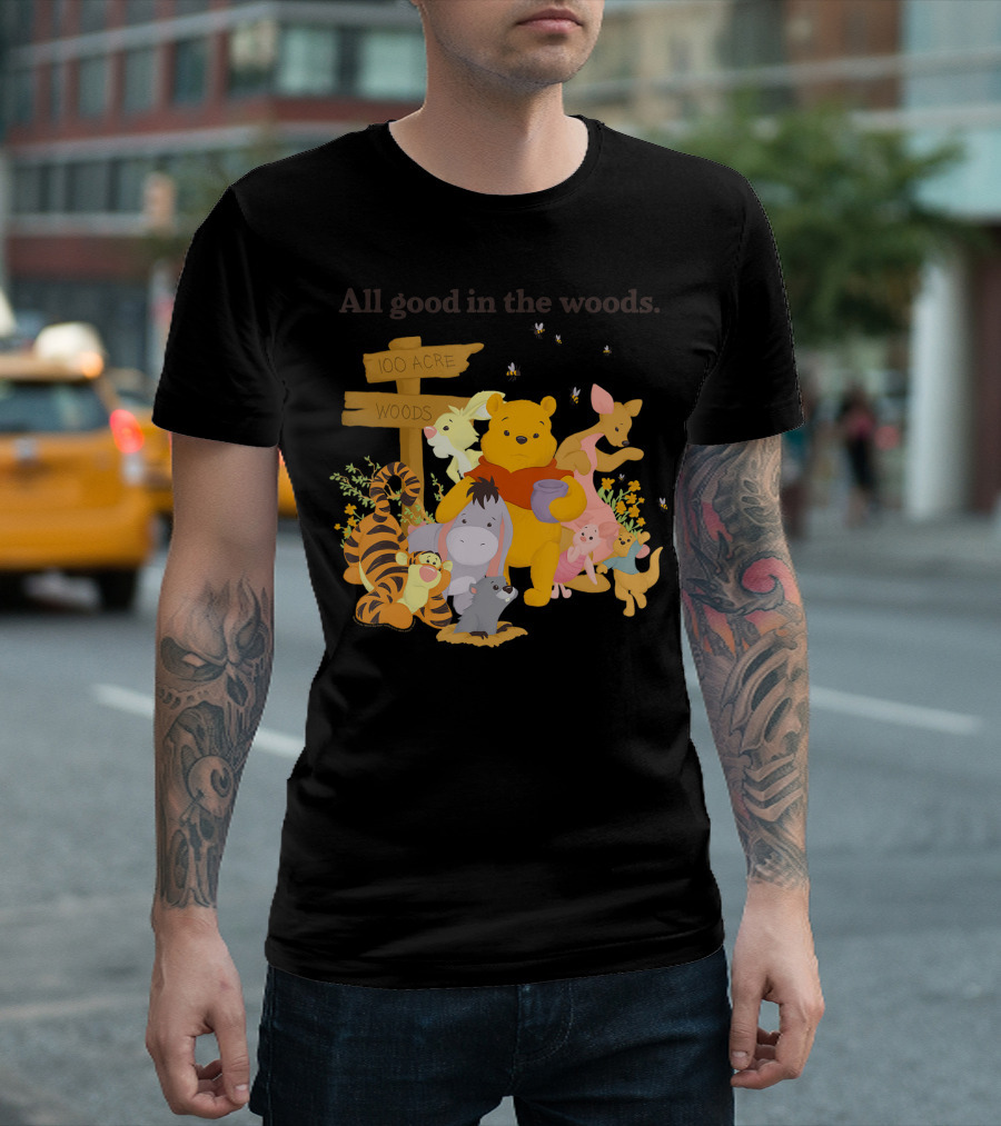 All Good in the Woods Disney Winnie the Pooh 100 Acre Woods Group Shot T-Shirt