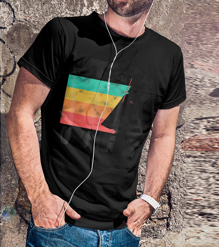 Star Wars Darth Vader Rainbow Stripes Death Star T-Shirt