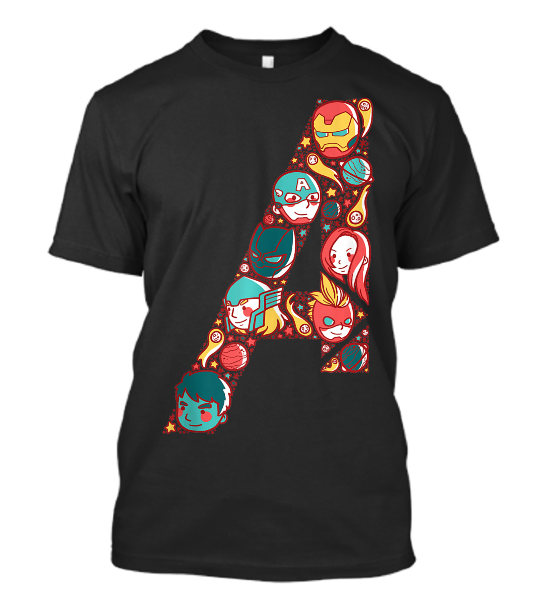 Marvel Avengers Anime Character Faces T-Shirt