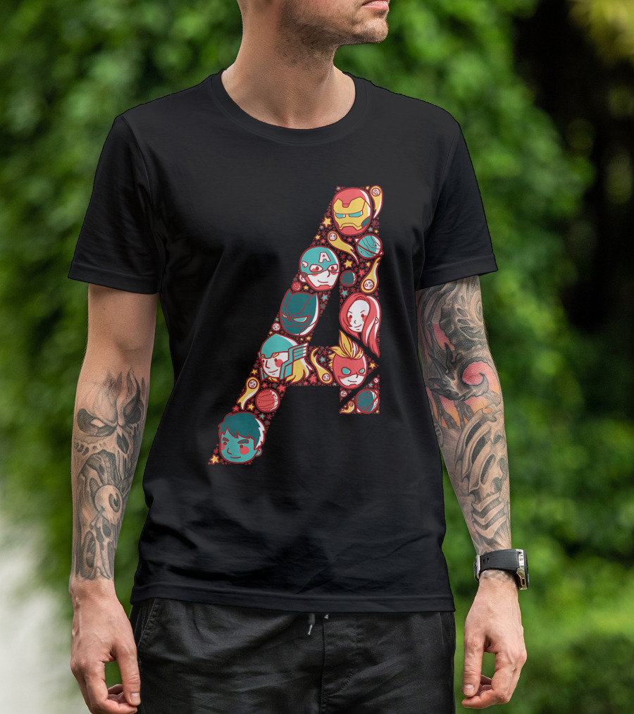 Marvel Avengers Anime Character Faces T-Shirt