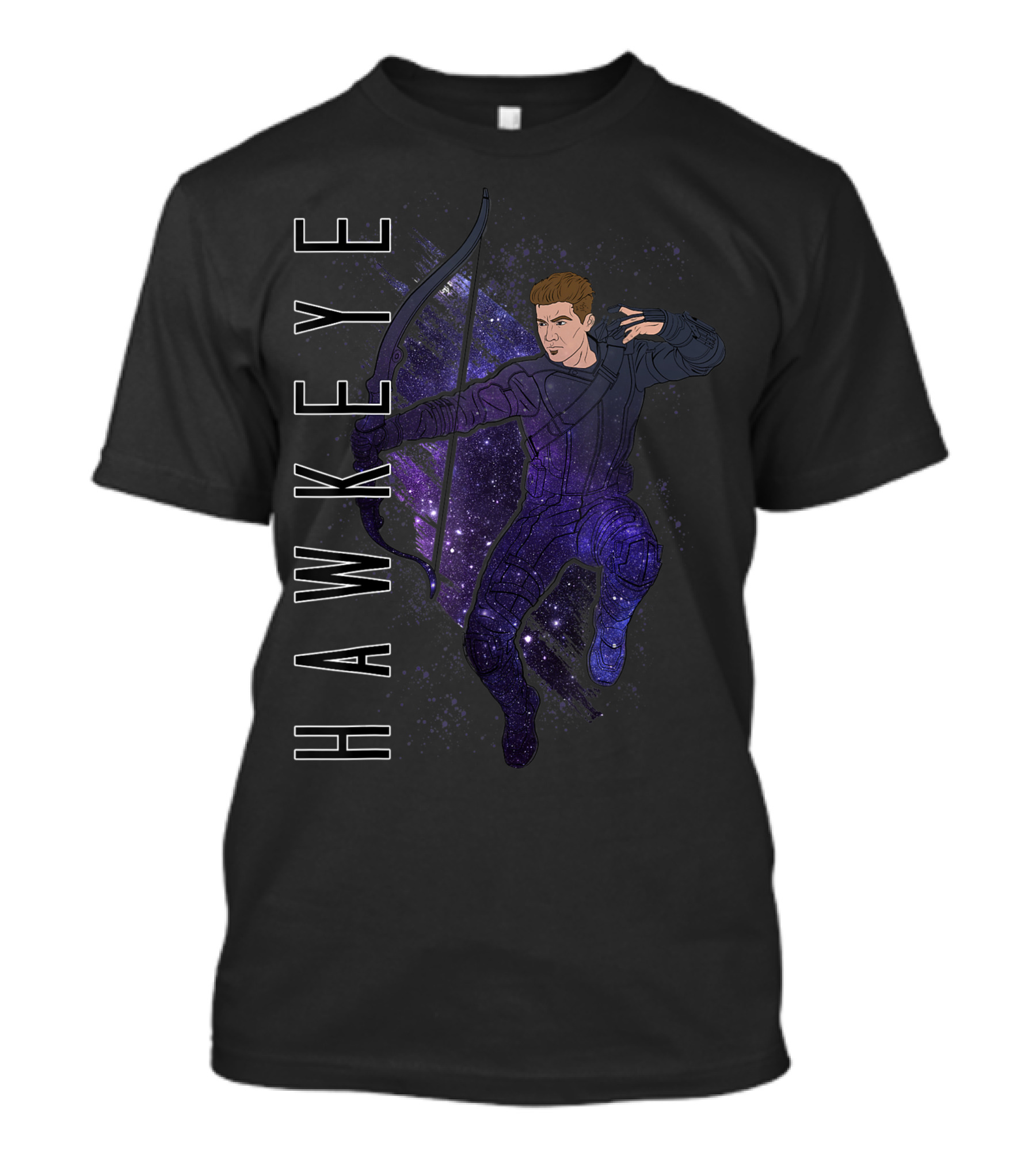 Marvel Avengers Endgame Hawkeye Galaxy Painted Archer Bow Galaxies T-Shirt