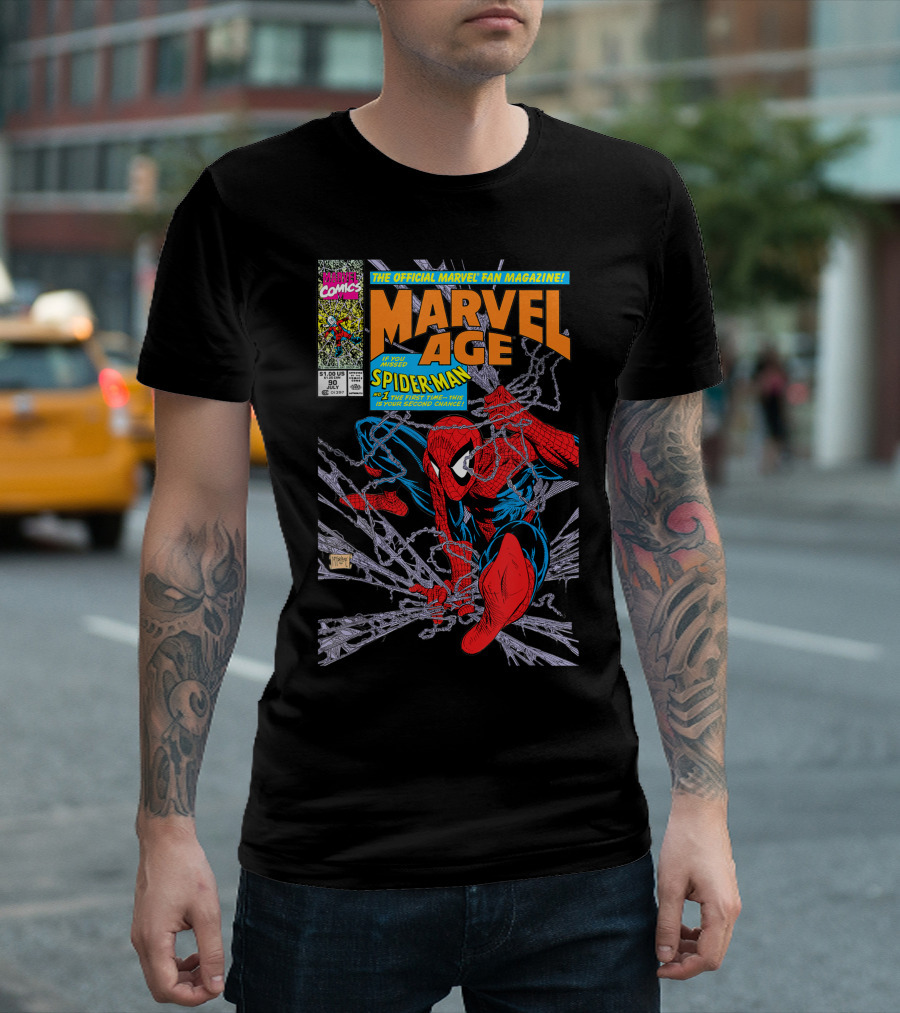 Marvel Comics Age Spider-Man The Official Marvel Fan Magazine 1990s Cover T-Shirt