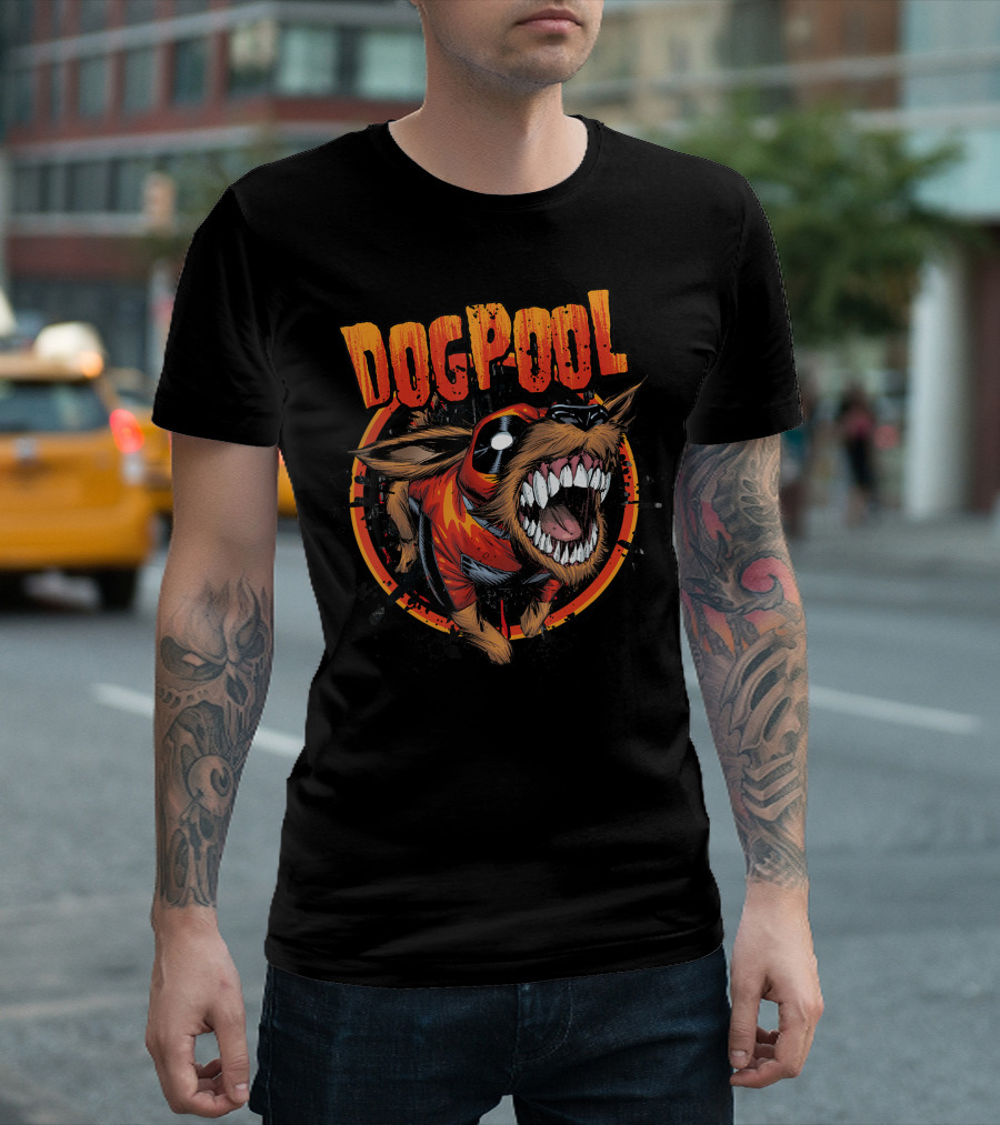 Marvel Deadpool Dogpool He Bites T-Shirt