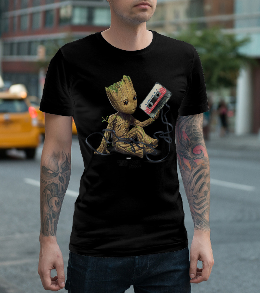 Marvel Guardians of the Galaxy Vol 2 Groot Mixtape Cassette T-Shirt