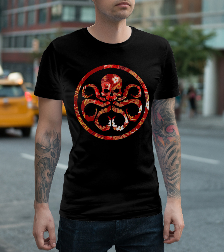 Marvel Hydra Floral Skull Octopus T-Shirt