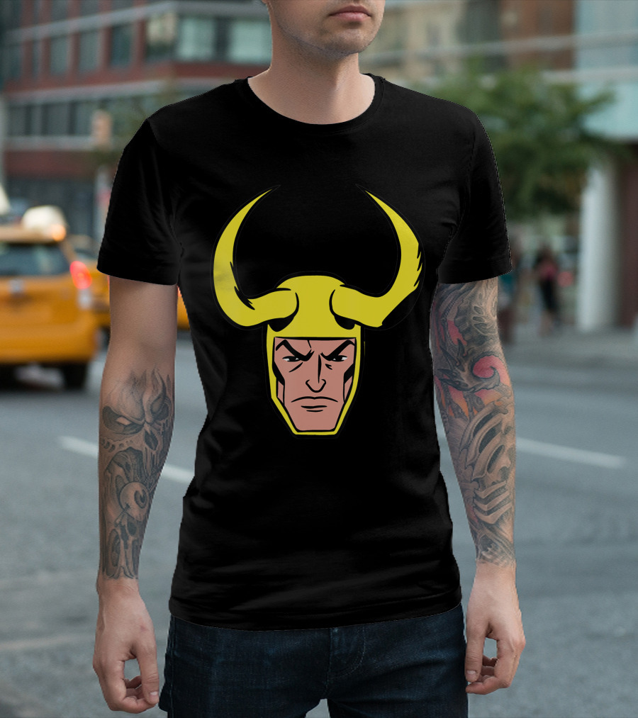 Marvel Loki Classic Horned Helmet Big Face T-Shirt