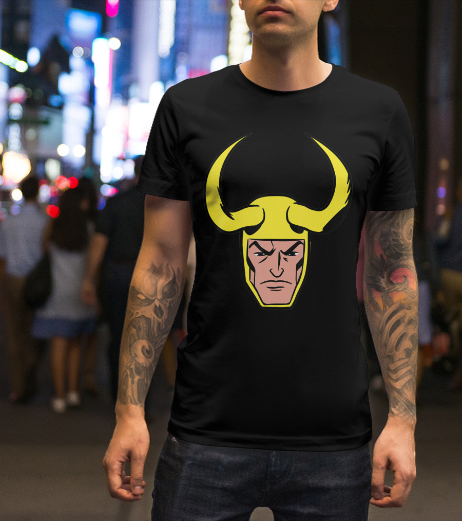 Marvel Loki Classic Horned Helmet Big Face T-Shirt