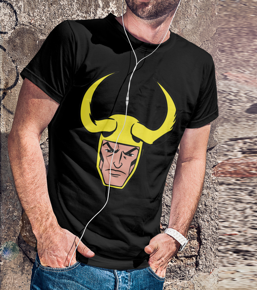 Marvel Loki Classic Horned Helmet Big Face T-Shirt