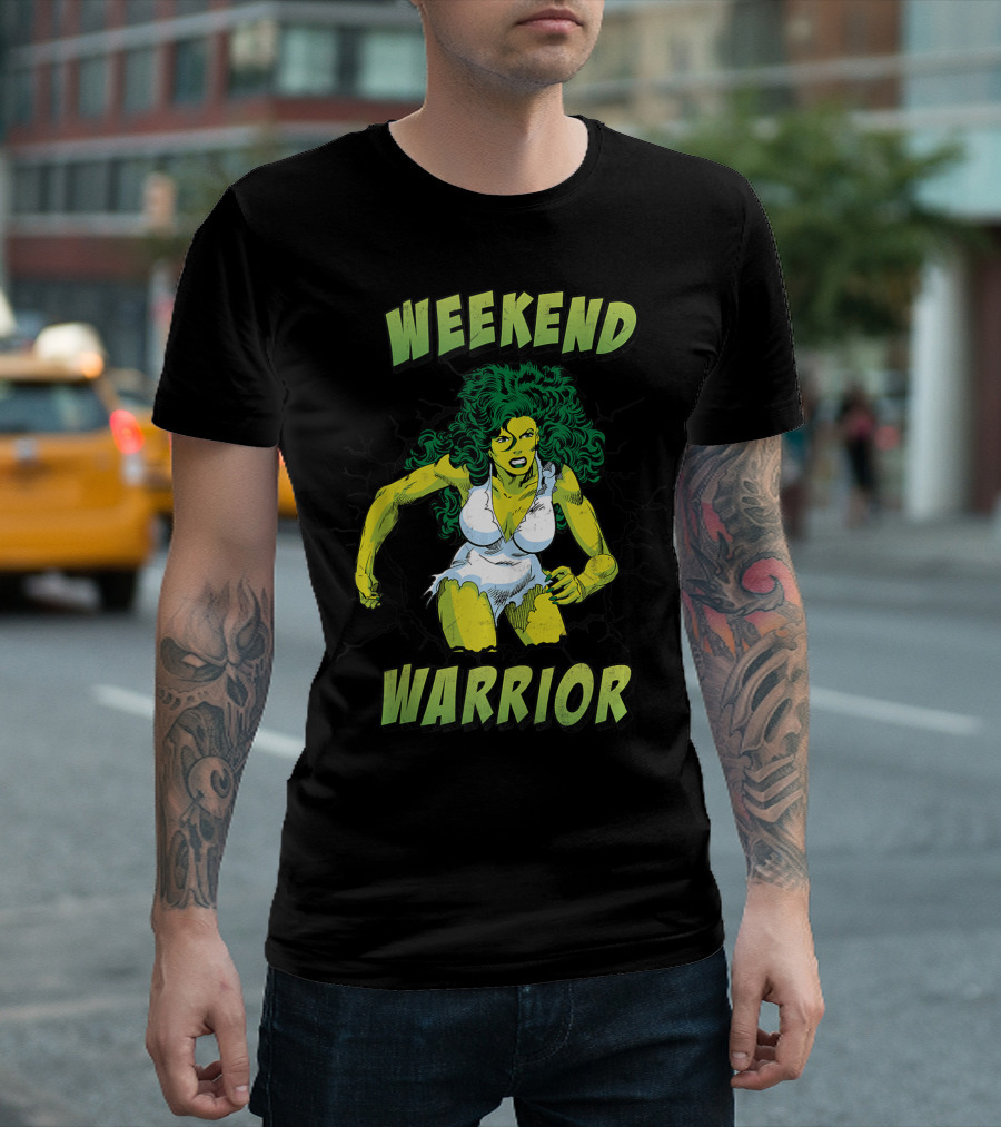 Marvel She Hulk Weekend Warrior Breakthrough Cracking Wall T-Shirt
