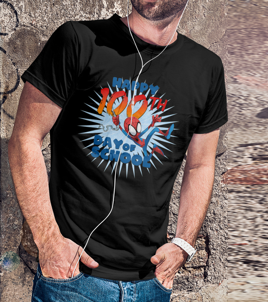 Marvel Spider-Man Happy 100th Day Of School T-Shirt