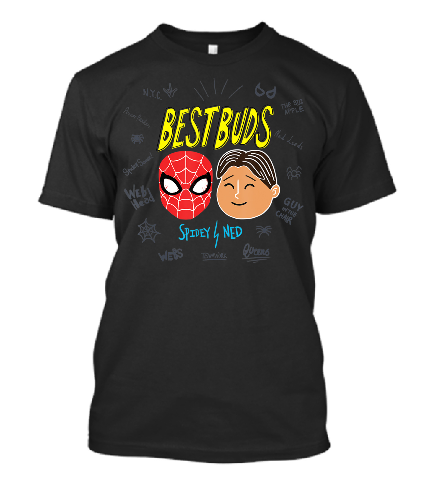 Best Buds Marvel Spider Man Far From Home Spidey Ned NYC Teamwork T-Shirt