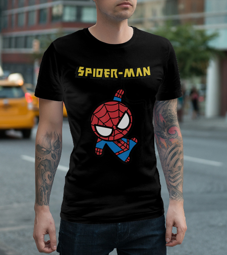 Spider-Man Kawaii Cute Hanging Marvel T-Shirt