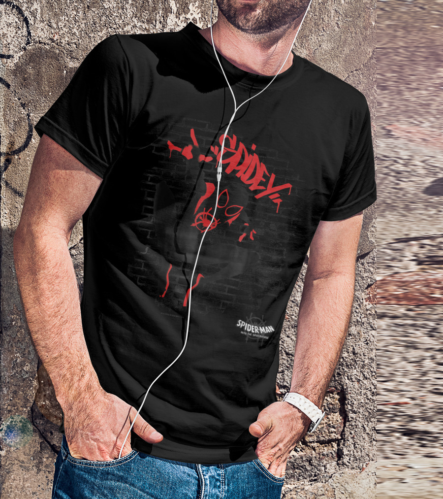 Spidey Marvel Spider-Man Into The Spider-Verse Graffiti On Brick Wall T-Shirt
